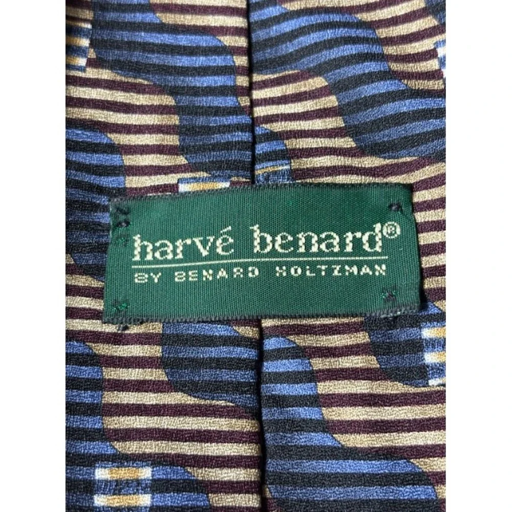 Harve Benard Silk Tie Men's Multicolor Geometric Vintage 90s Classic‎ Luxury